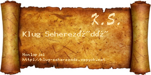 Klug Seherezádé névjegykártya